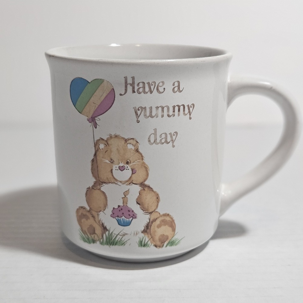Care Bears Vintage 1982‎ Birthday Bear "Have A Yummy Day" Mug Coffee Cup